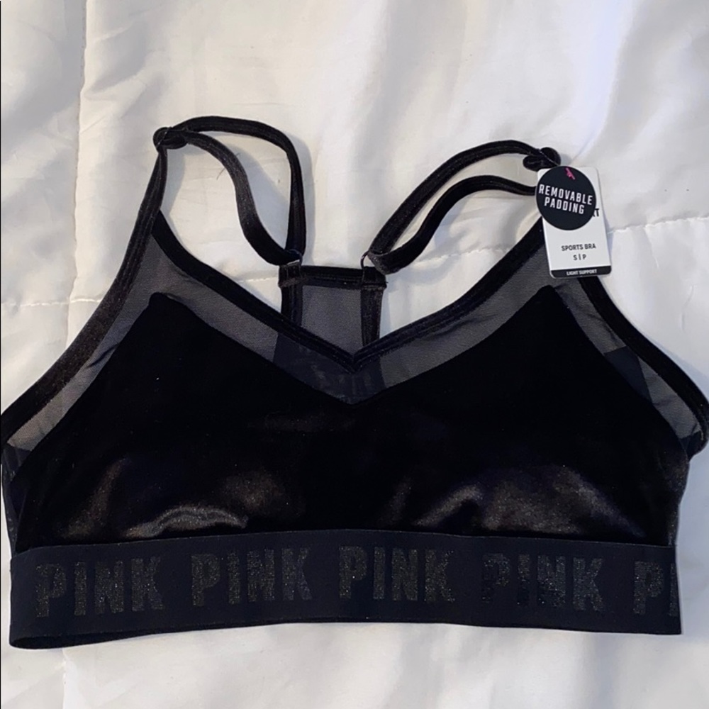 PINK velvet sports bra *NEW WITH TAGS*